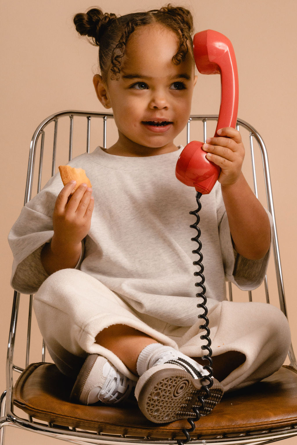 TSHIRT OVERSIZE RETRO 90'S CREW GRIS CHINÉ