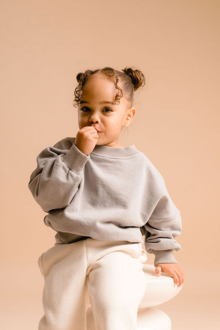 SWEAT OVERSIZE RETRO 90'S CREW GRIS