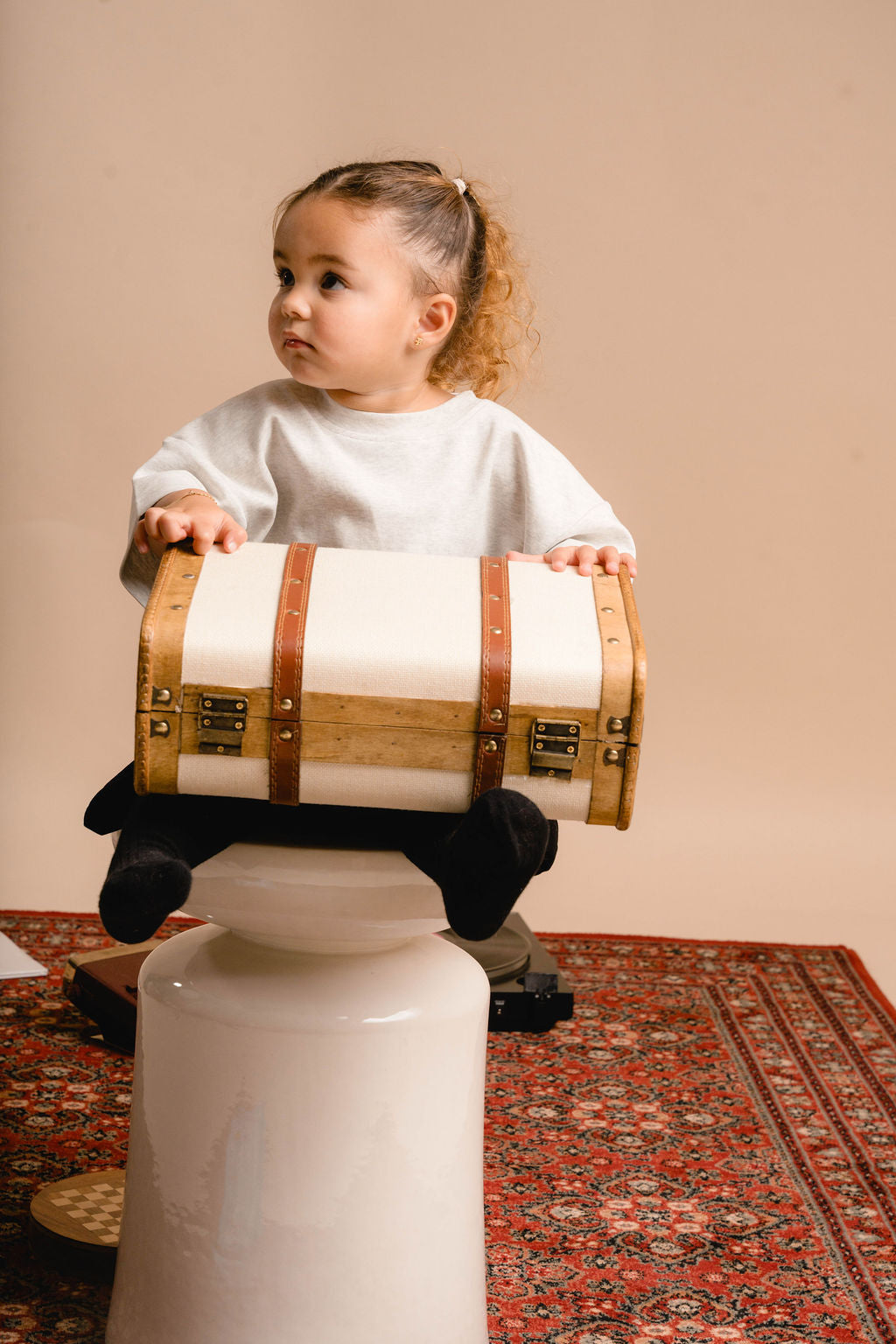 TSHIRT OVERSIZE RETRO 90'S CREW GRIS CHINÉ